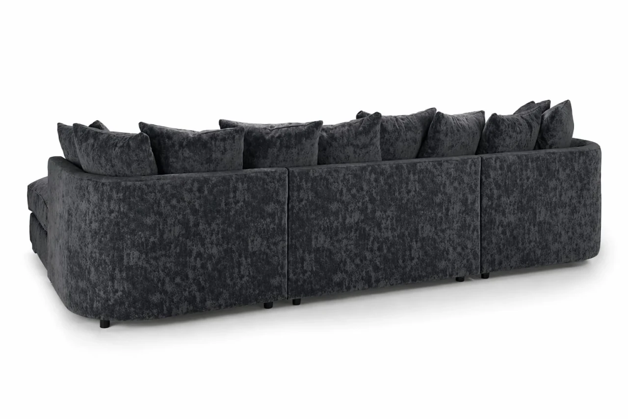 Bishop Charcoal U Shape Corner Sofa | Scatterback Chenille Sofa UK