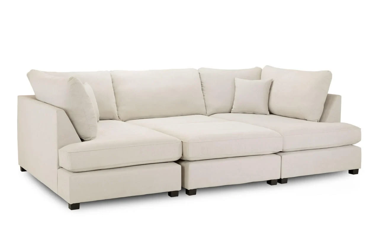 🛋️ Carnaby Cream U Shape Corner Sofa | Alaska Chenille Sofa UK