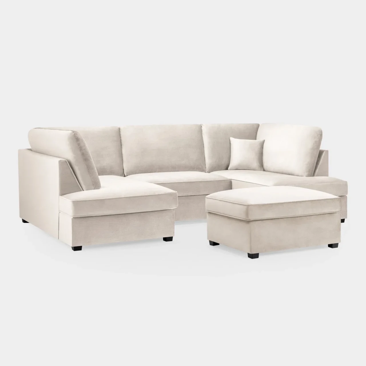 🛋️ Carnaby Plush Beige U Shape Corner Sofa | UK