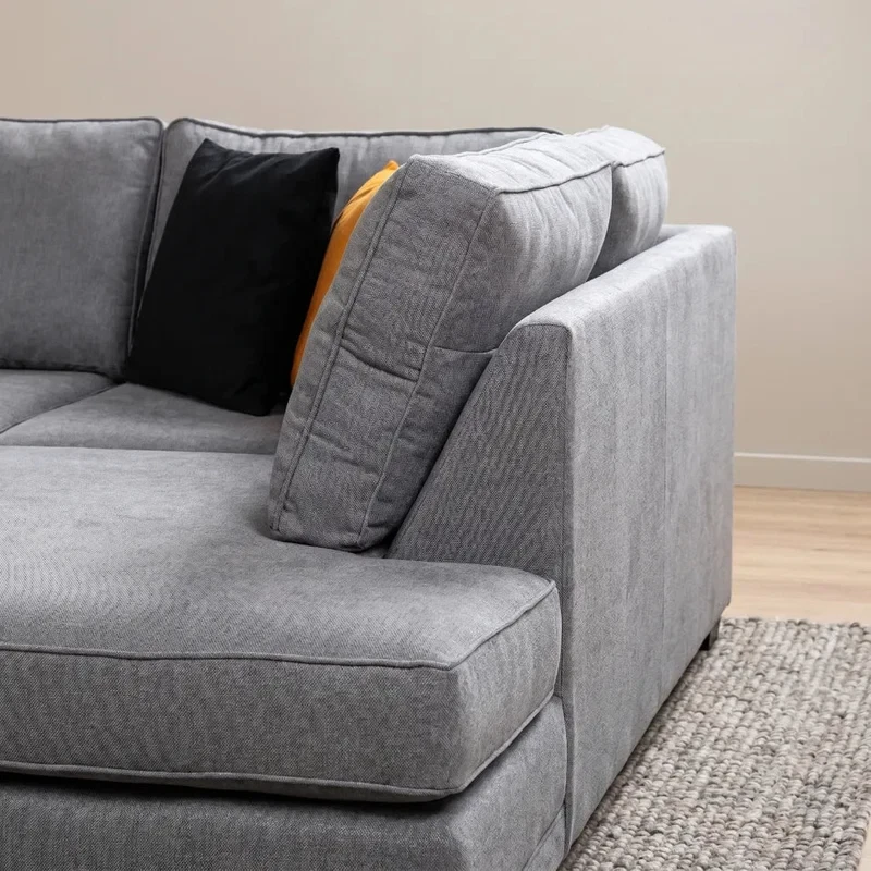 Orka Grey Fabric Right Hand Corner Sofa – Modern RHC Sofa 230 x 170cm