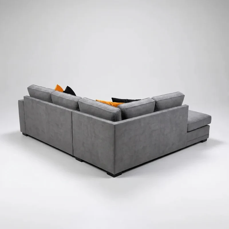 Orka Grey Fabric Left Hand Corner Sofa – Modern LHC Sofa 230 x 170cm