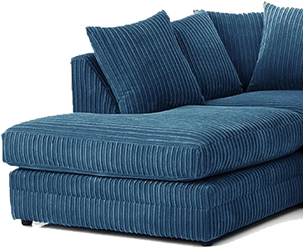 Blue Jumbo Cord Modular L-Shaped Corner Sofa – 3-4 Seater Cloud Sofa, Left Hand Facing
