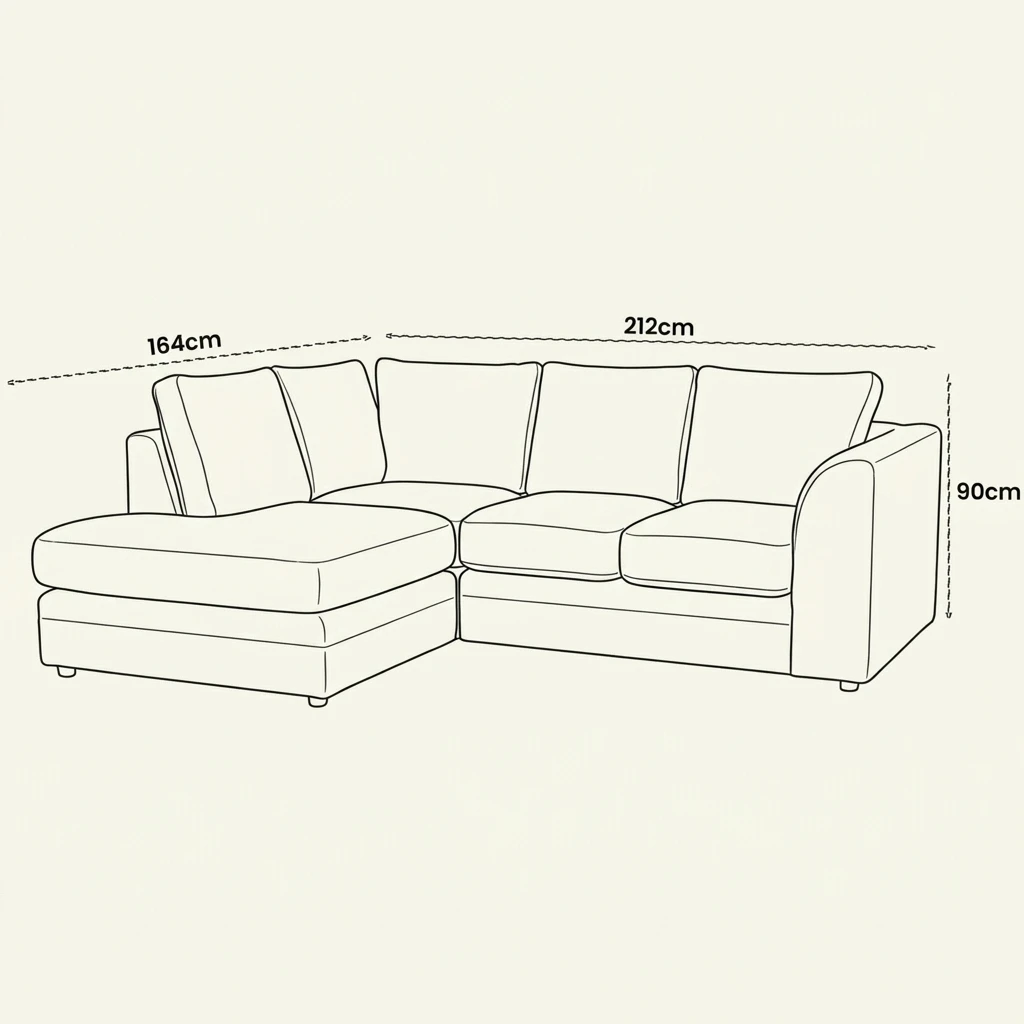 Cream 4 Seater Teddy Bouclé Corner Sofa – L Shape Fabric Sofa