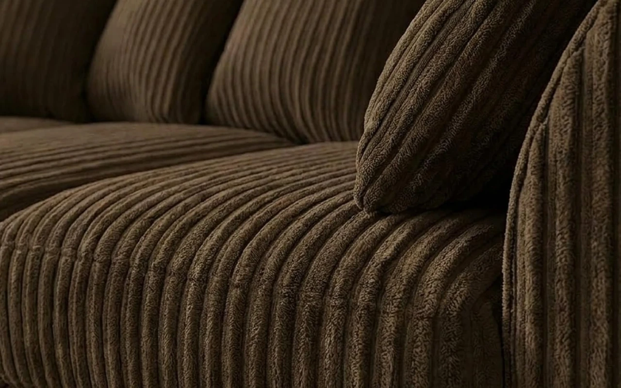 Amalfi Brown Jumbo Cord 2C2 High Back Sofa Set