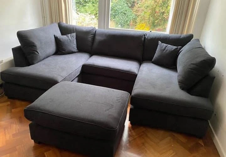 Carnaby Black U Shape Corner Sofa | Plush Style