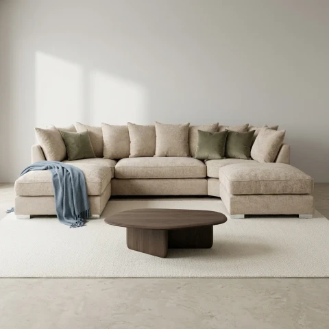 Bishop Alaska Beige U Shape Sofa