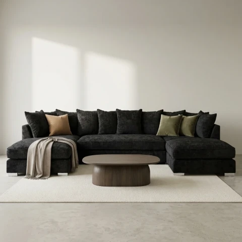 Bishop U Shape Corner Sofa | Luxury Chenille Sofa UK